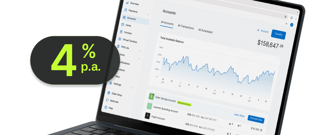 Zeller Savings Account 4 percent