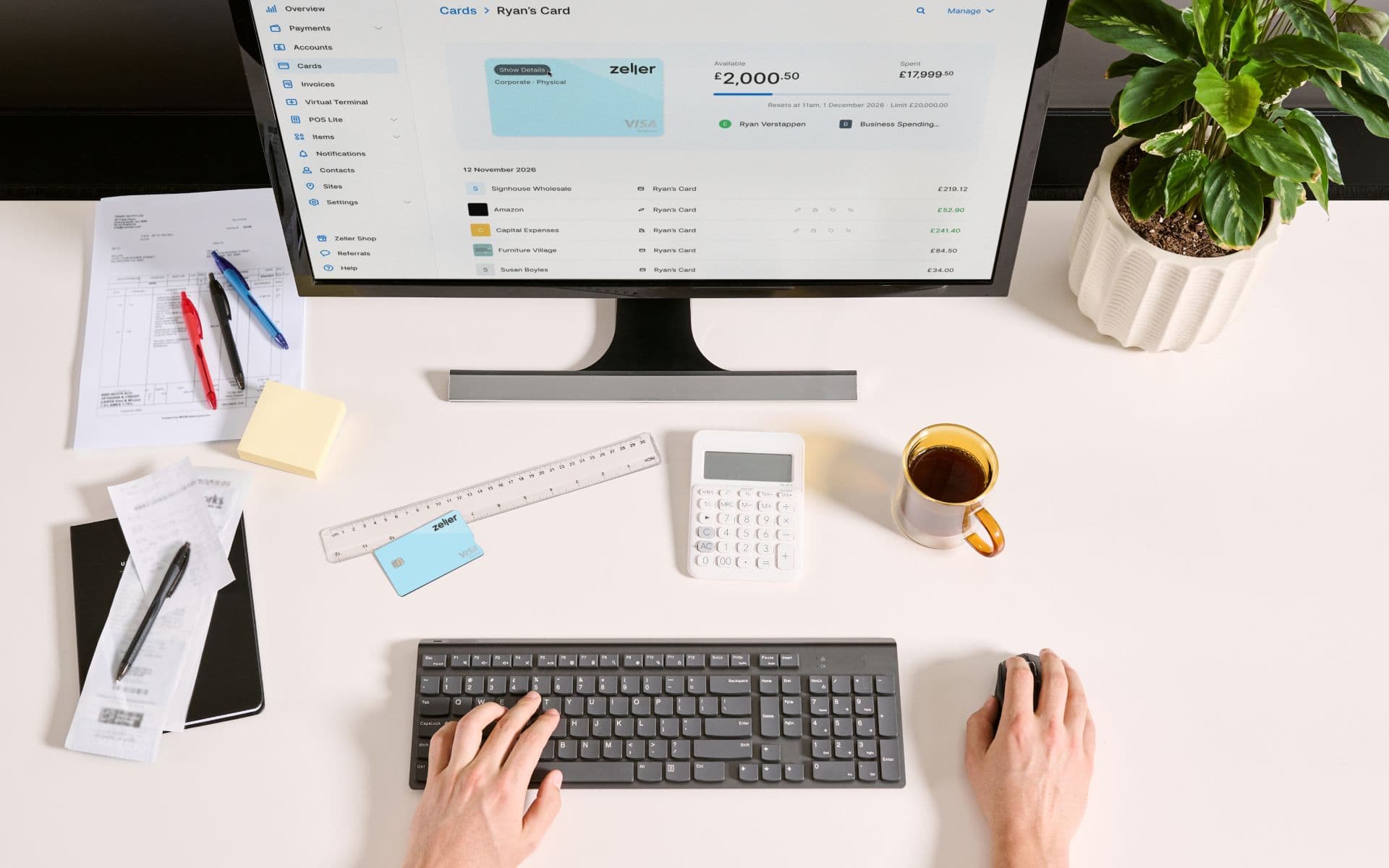 Zeller Expense Card on Dashboard