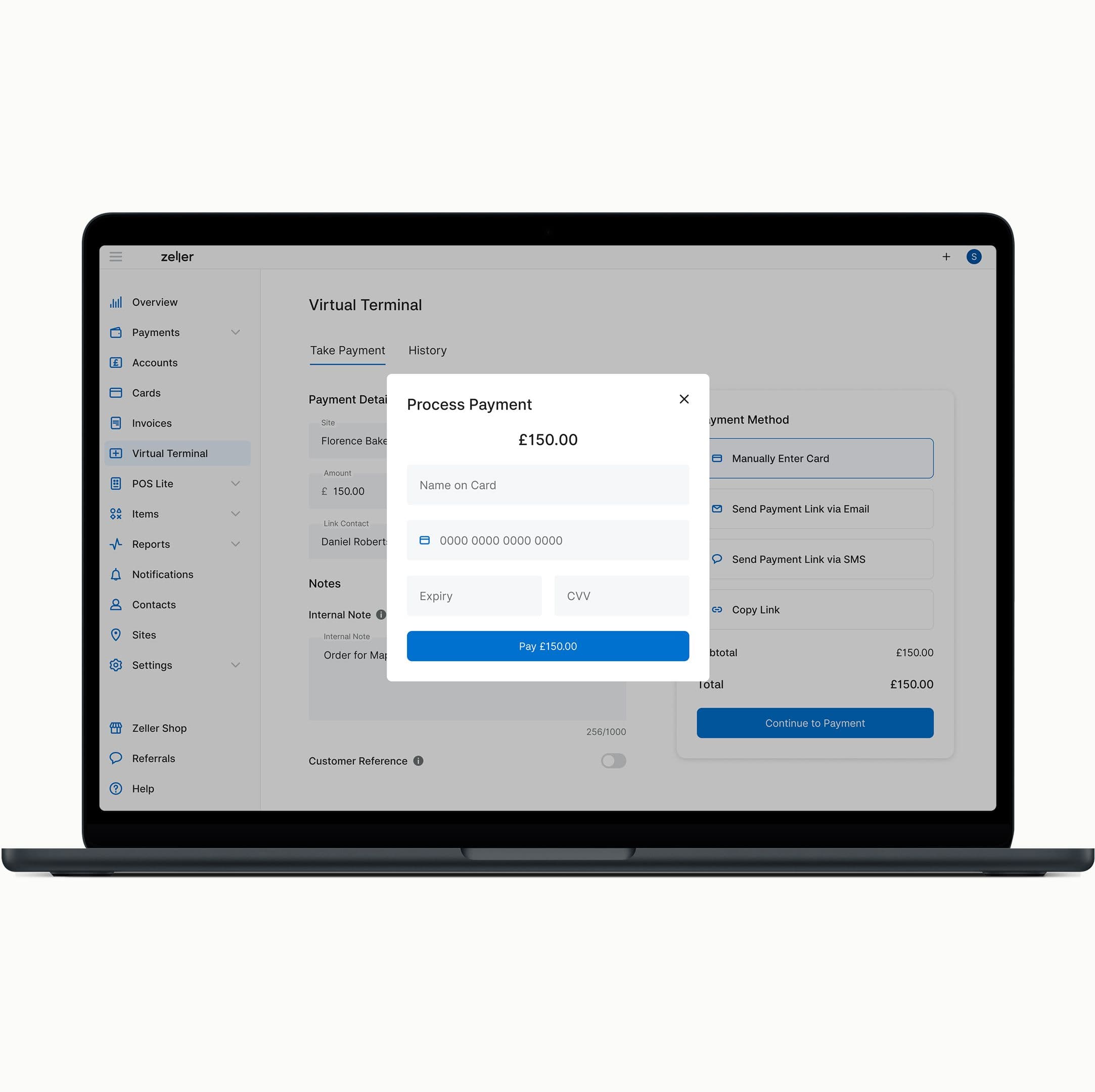 Virtual Terminal - Process Card Payment - UK