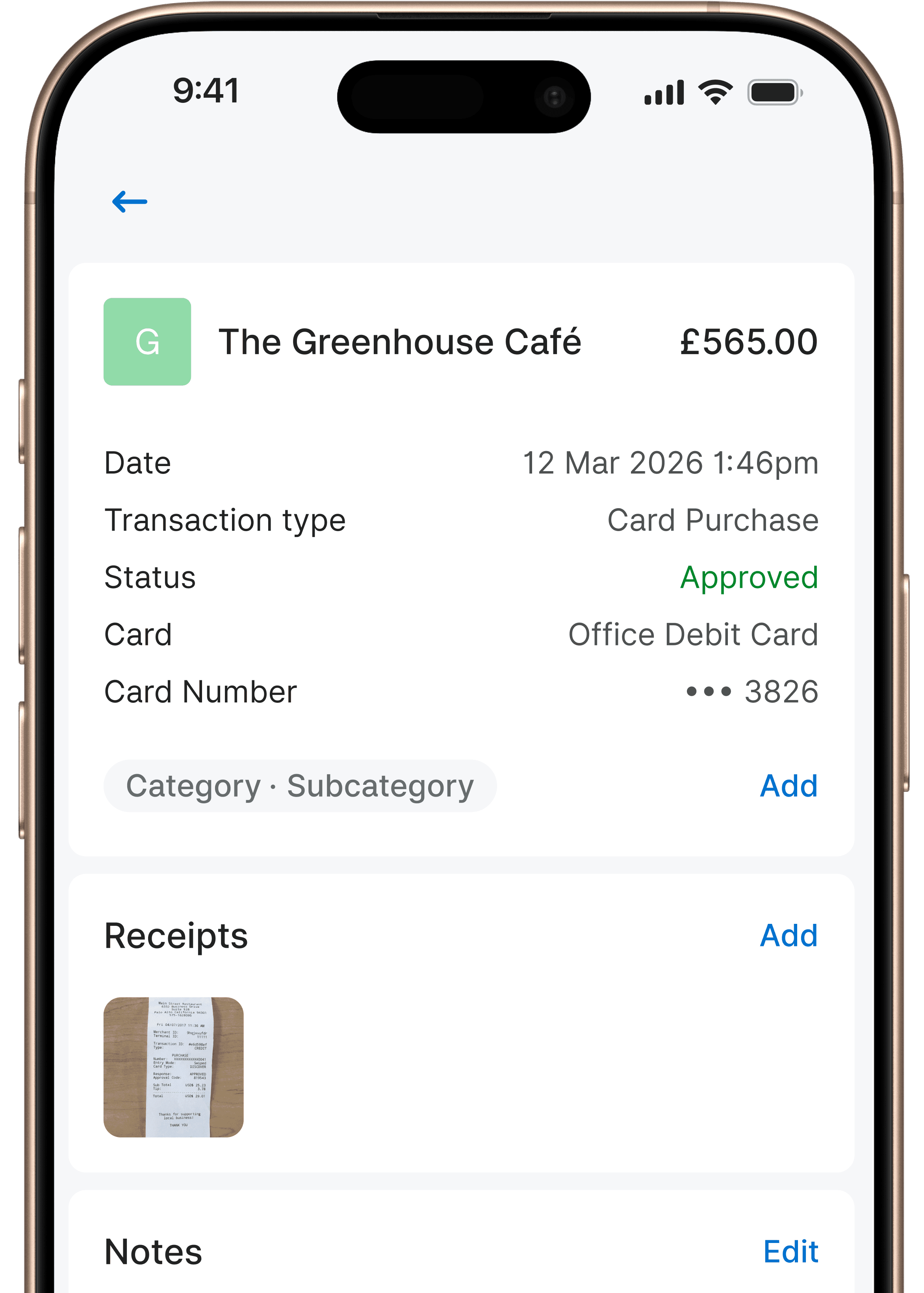 Zeller - App Transaction details