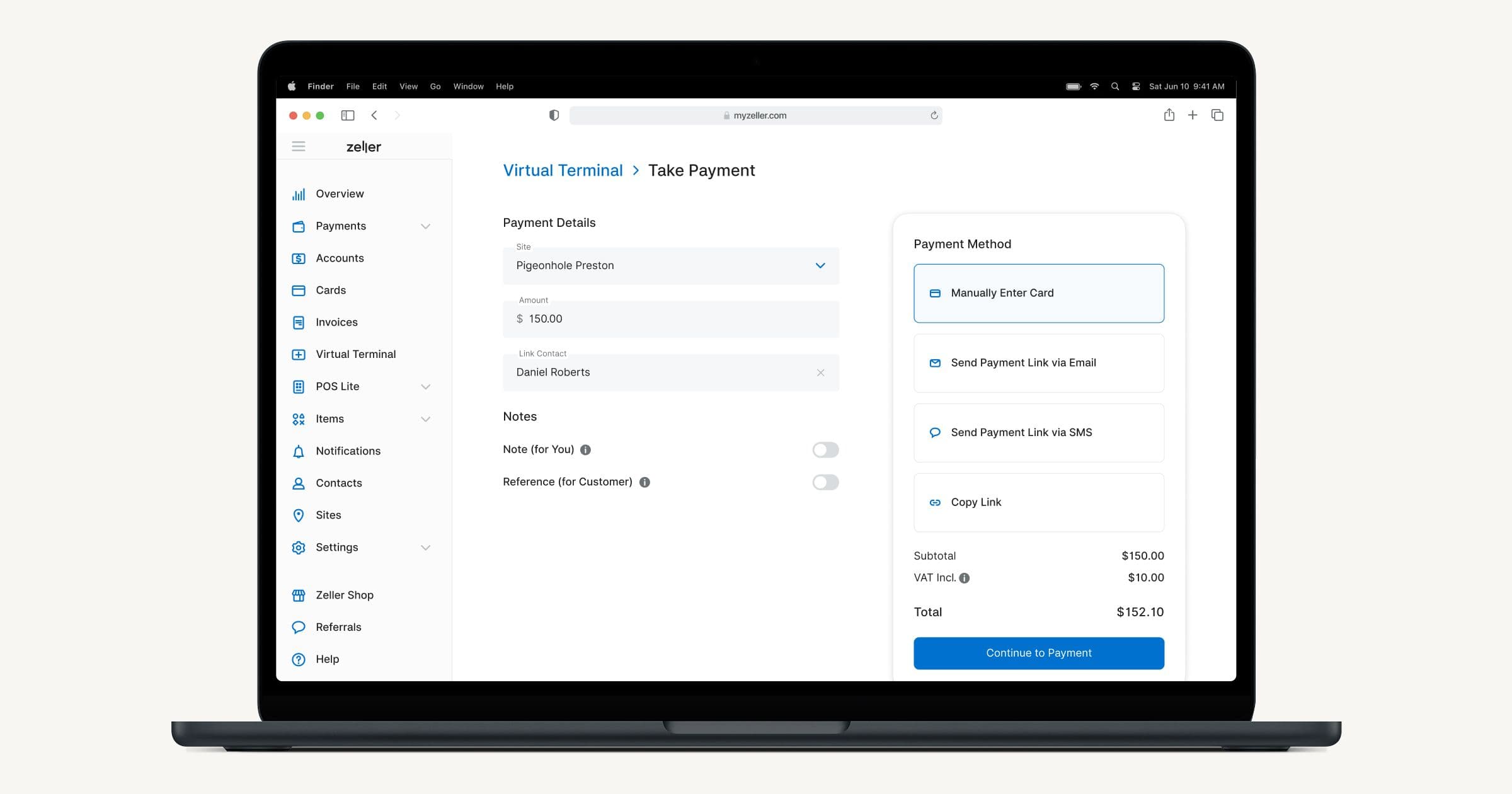 How to process a MOTO payment with Zeller Virtual Terminal