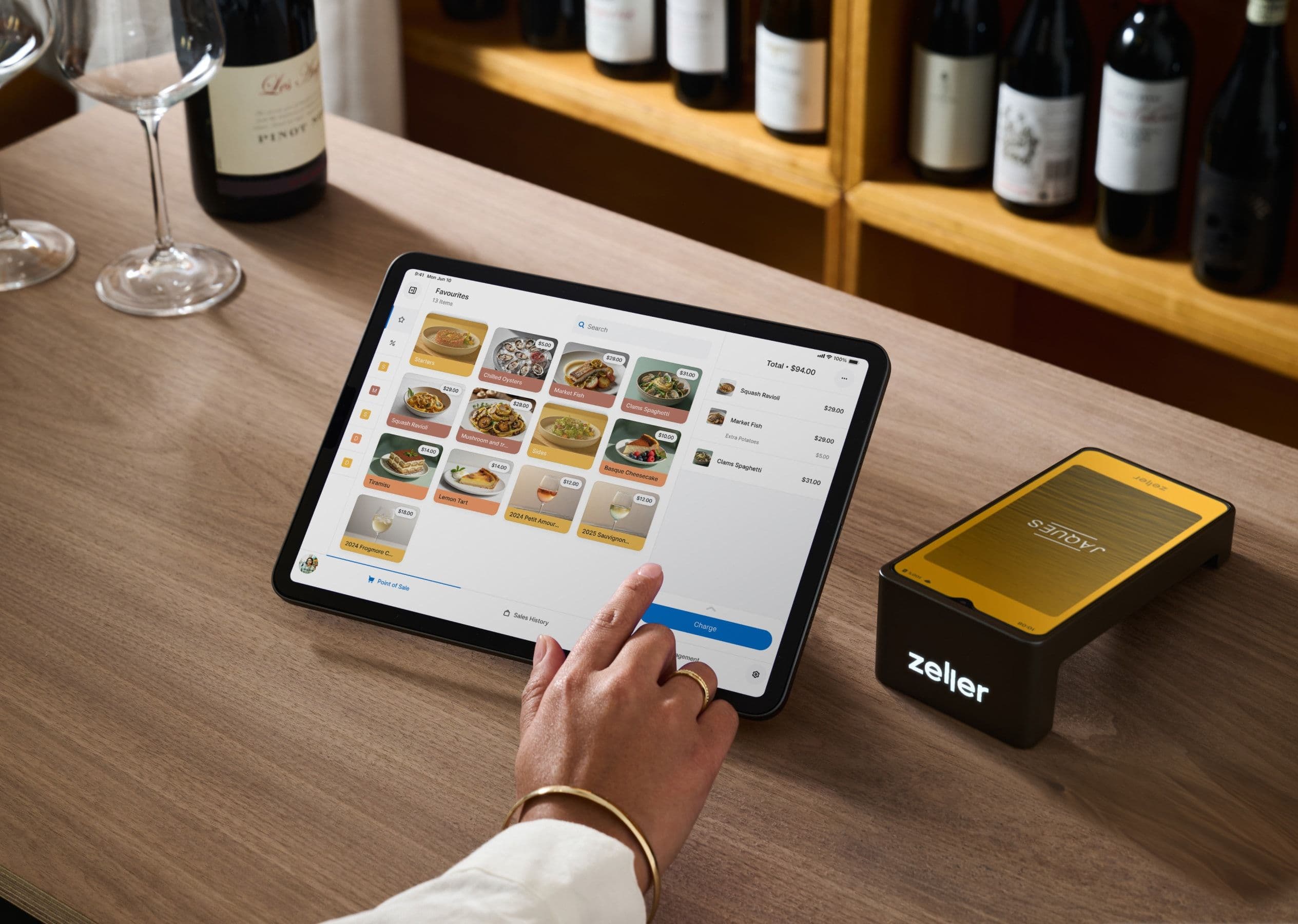 Zeller POS in wine bar