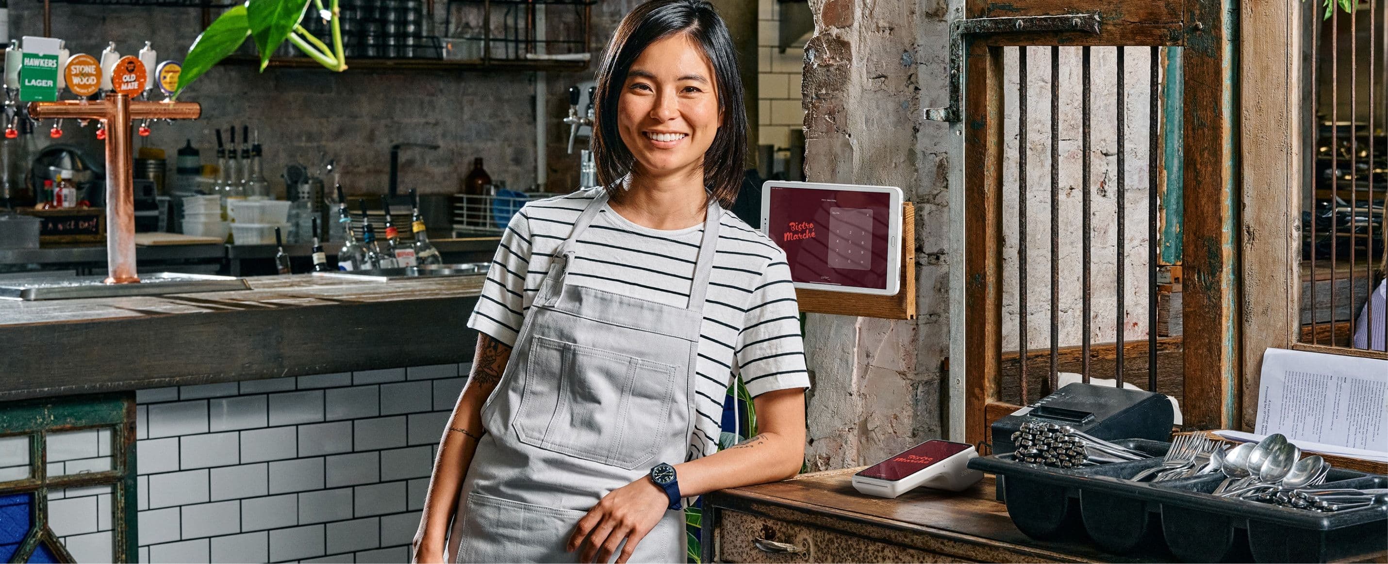 Zeller - happy merchant in restaurant