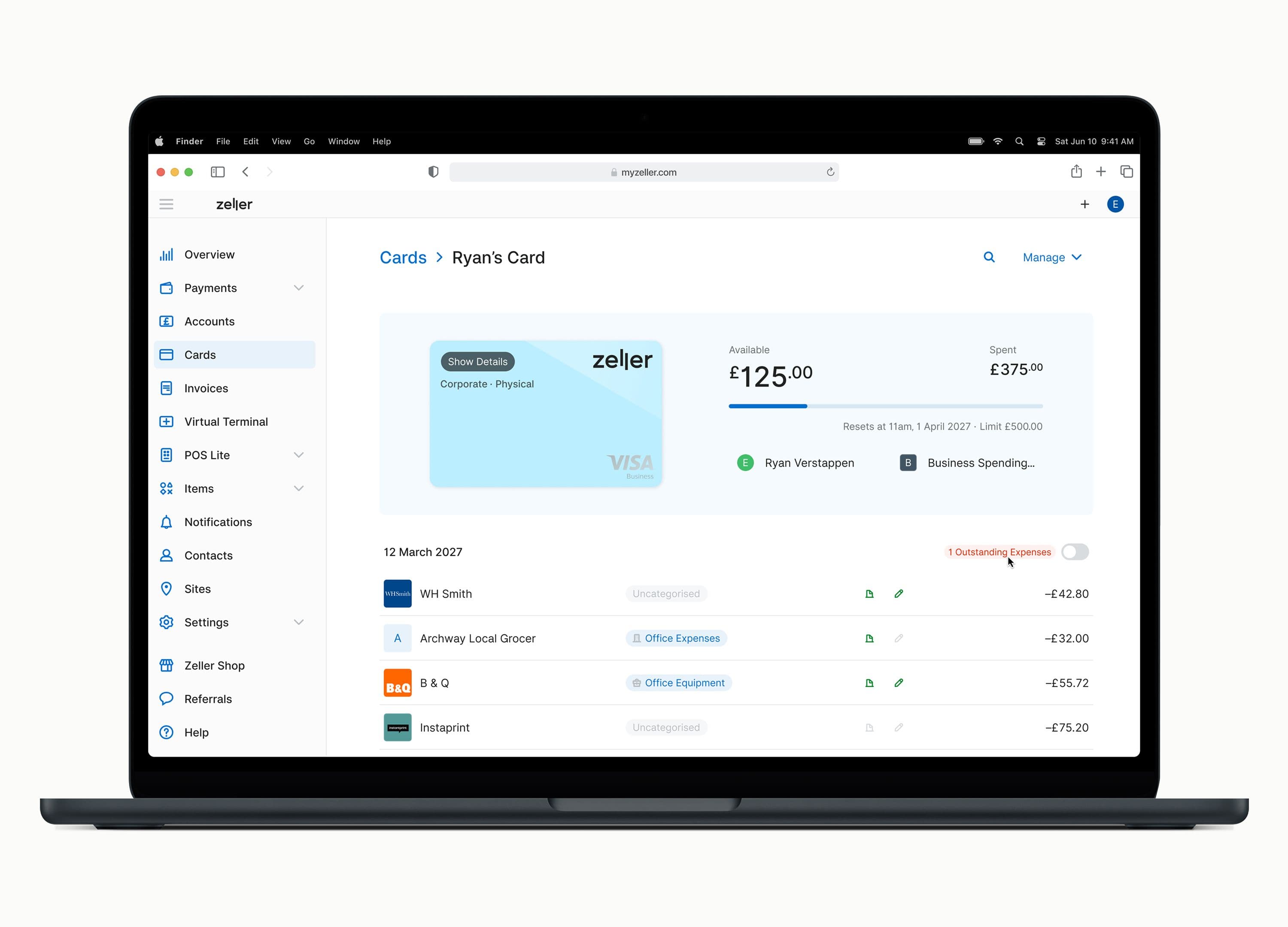 Track outstanding expenses