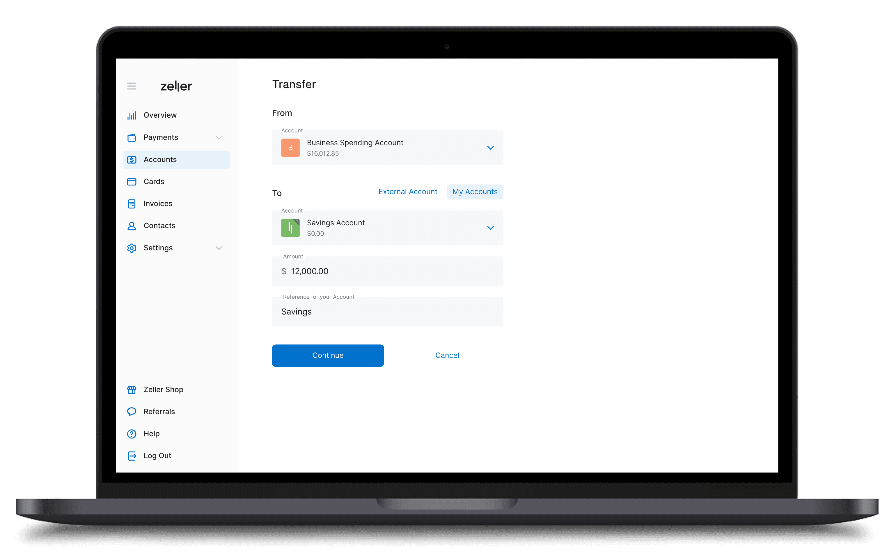 Zeller - Savings Account - Transfer