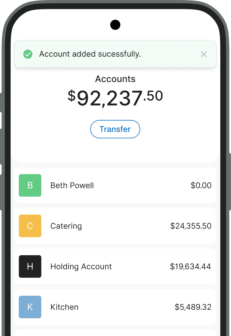Zeller - Transaction Account - Account created