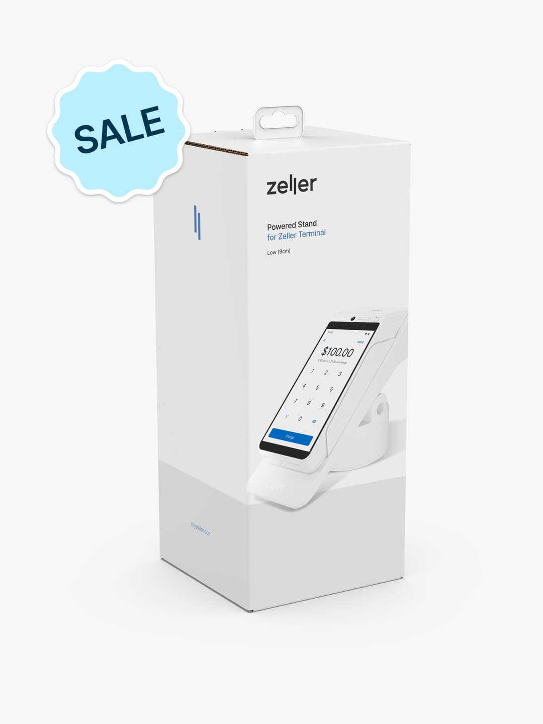 Zeller Powered Stand for Zeller Terminal in White Low