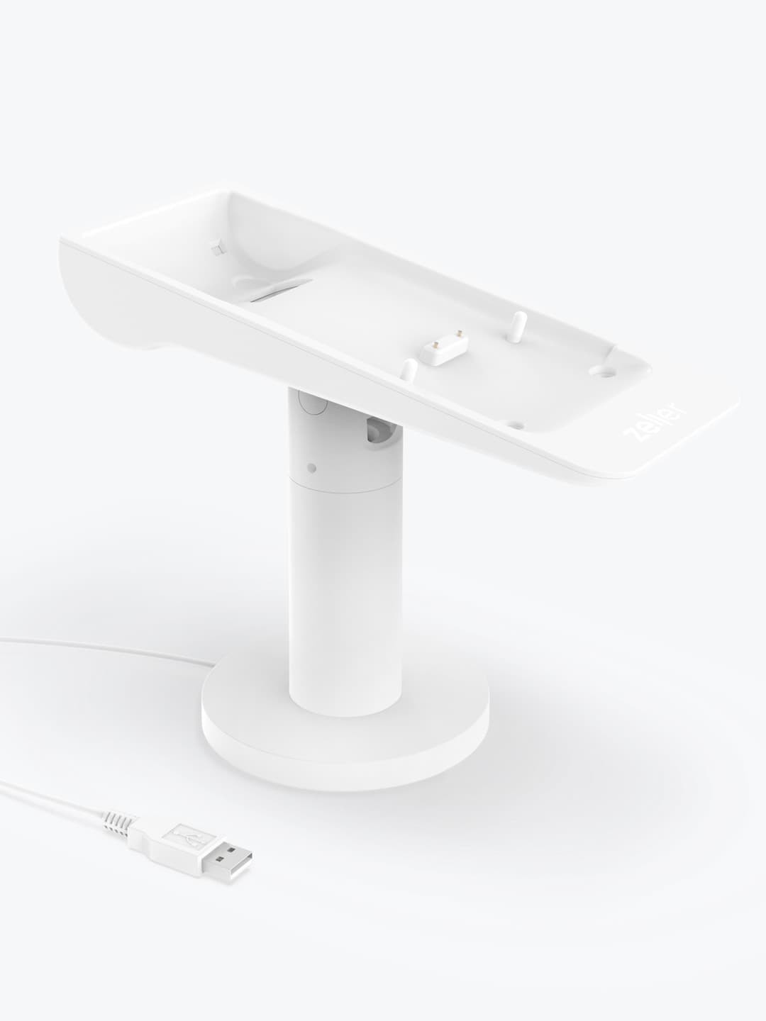 Zeller Powered Stand for Zeller Terminal in White High