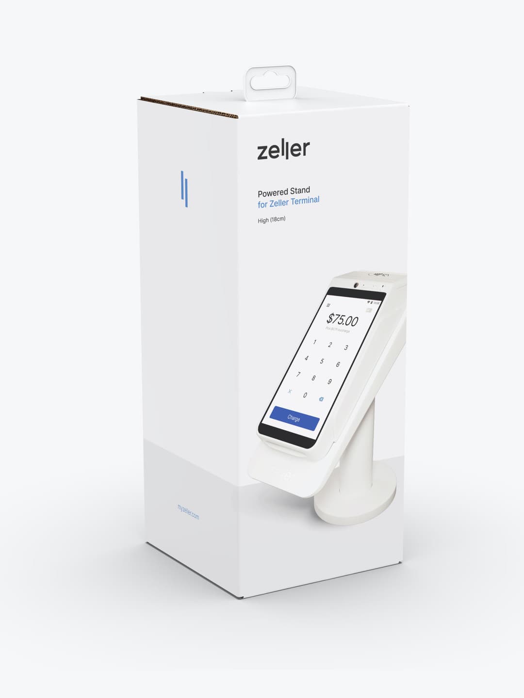 Zeller Powered Stand for Zeller Terminal in White High